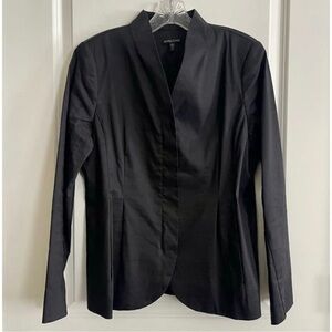 Eileen Fisher Womens Sz S ITALIAN Taffeta Satin Silk Lined Black Jacket Blazer